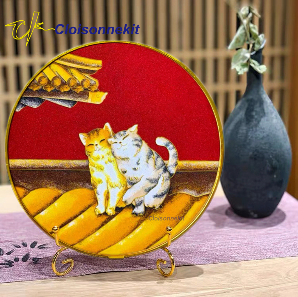 Snuggling Kittens -Cloisonne Painting Art Kits - Cloisonnekit
