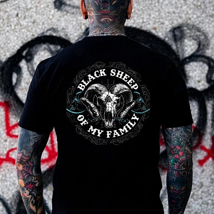 Black Sheep Of My Family Print T-shirt