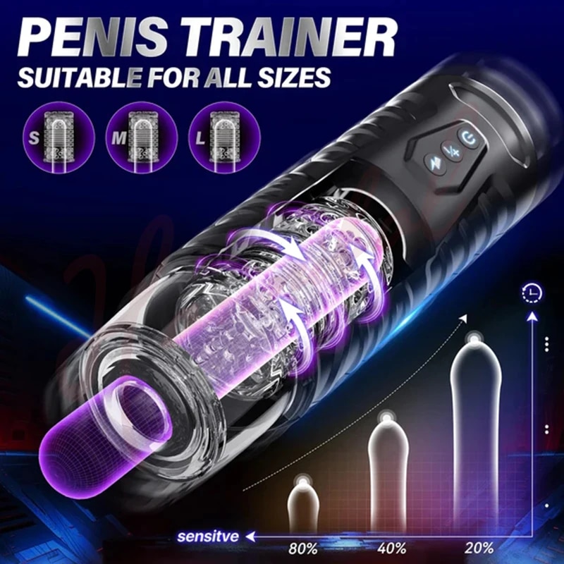 Electric Pocket Pussy for Men 7 Thrusting Rotating Modes Masturbator Cup