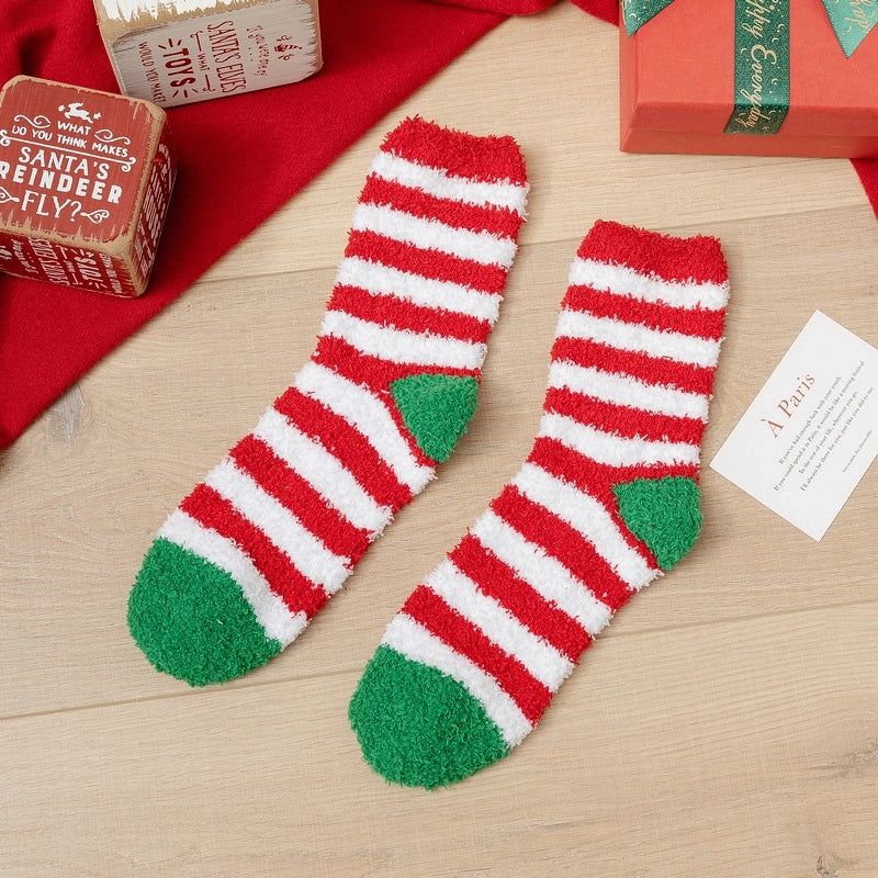 Christmas Socks Women’s Coral Fleece Socks Women’s Carpet Velvet Socks Winter Thickened Floor Sleeping Plush Socks