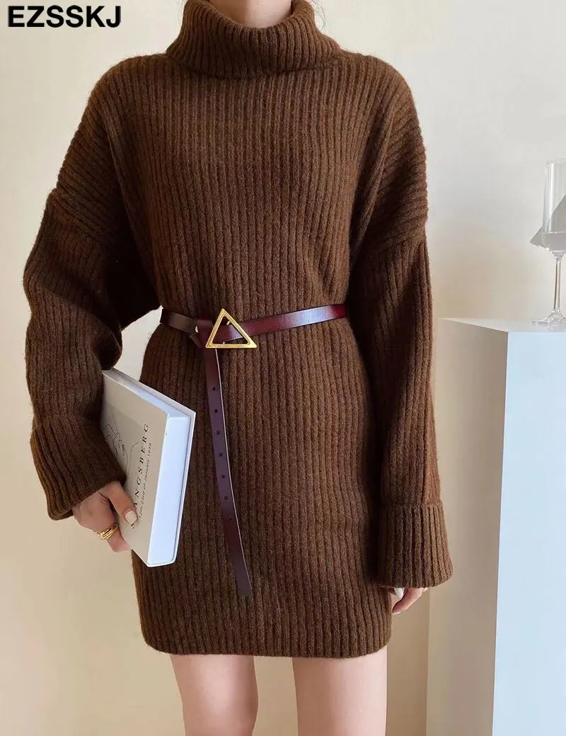 cashmere Autumn Winter highneck thick oversize Sweater pullovers Women 2021 LOOSE  sweater pullovers female Long Sleeve