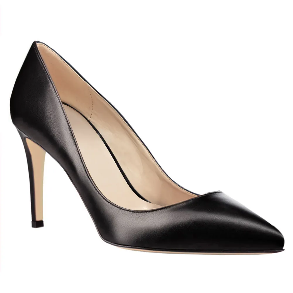 90mm Middle Heels Pointy Toe Pumps-vocosishoes