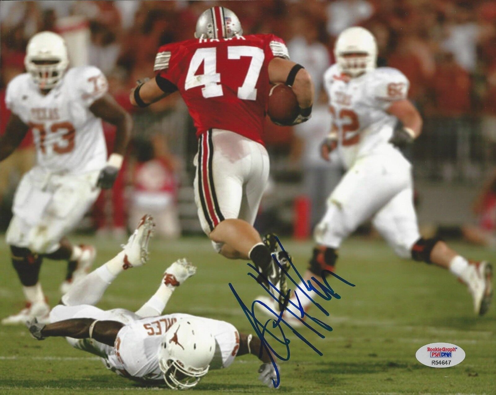 AJ Hawk Signed Ohio State 8x10 Photo Poster painting PSA/DNA # R54647