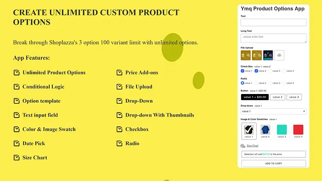 Ymq Product Options & Variants