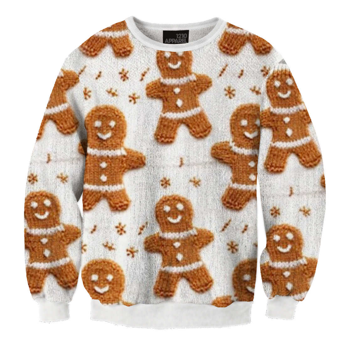 Unisex Christmas Gingerbread Man Printed Ugly Christmas Sweatshirt