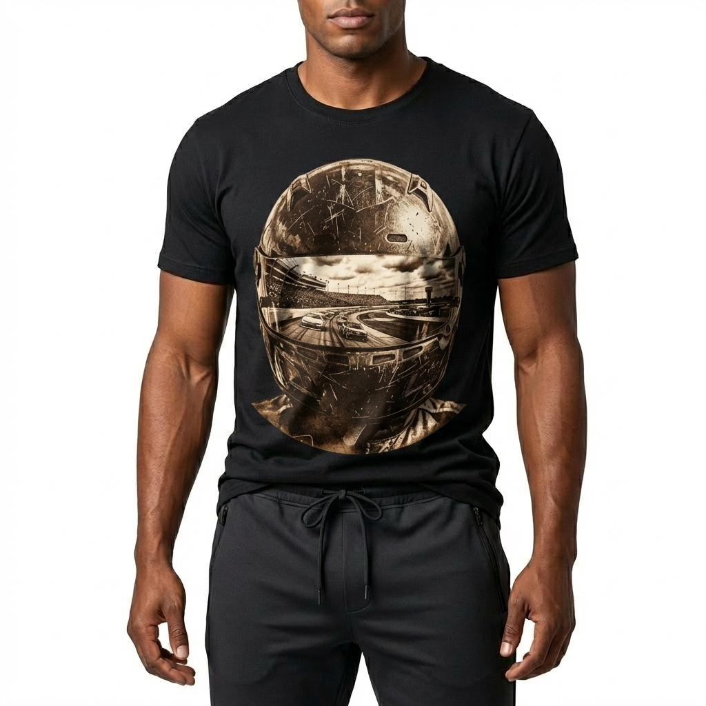  Men's American Racing-themed Casual Printed Short-Sleeved T-shirt Avantcool