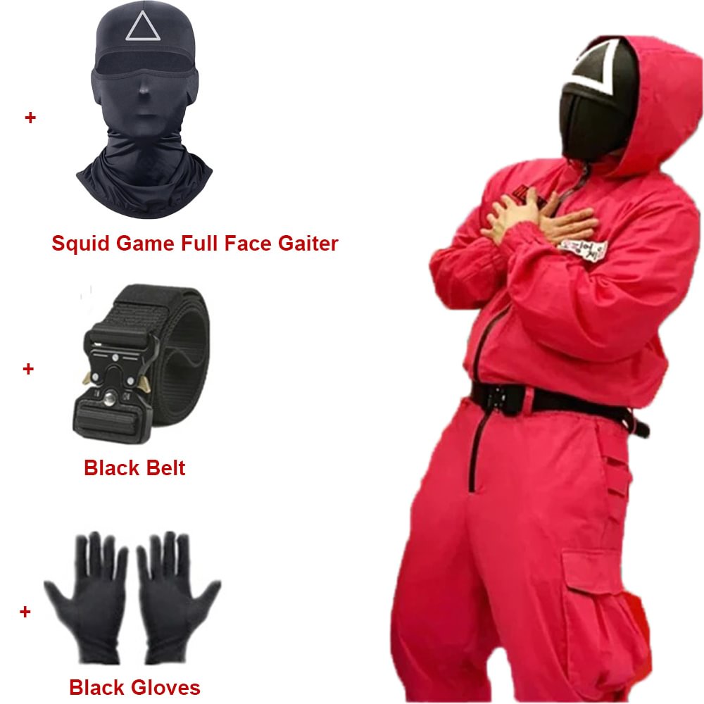 Squid Game Red Suit Costume For Halloween - Squid Game Jumpsuit Halloween Costume