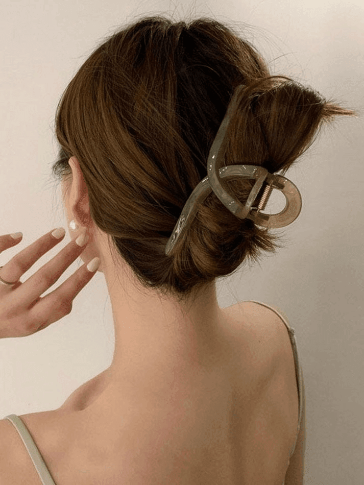 Brownm Large Morandi Color Hair Claw Clip