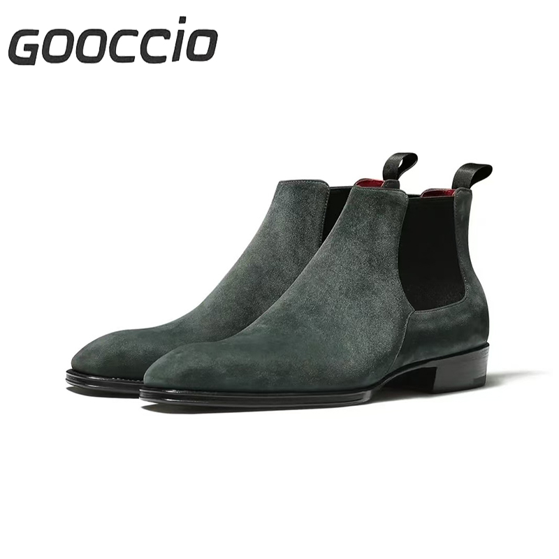 TF208 Suede Calf-Skin Chelsea Boots For Men  GOOCCIO   