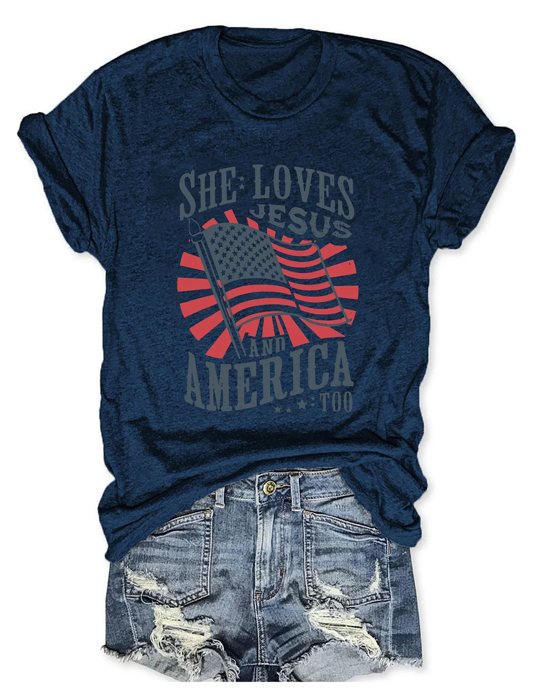 She Loves Jesus And America Too T-shirt
