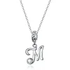 Vintage Letter A to Z Pendant Necklace 925 Sterling Silver 