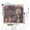 Biblioth&egrave;que poup&eacute;e fleur - perceuse ronde peinture diamant - 40*40cm