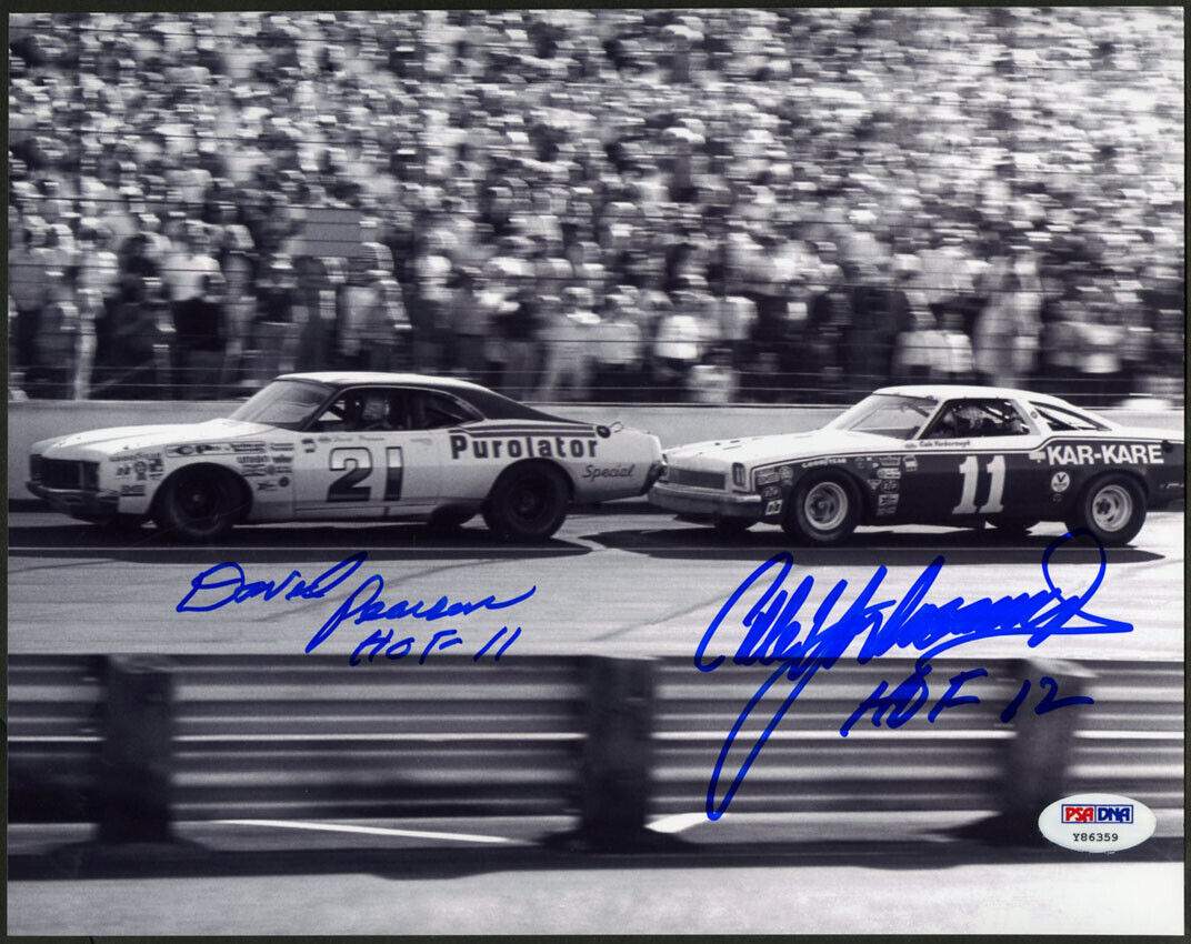 David Pearson Cale Yarborough DUAL SIGNED 8x10 Photo Poster painting NASCAR PSA/DNA AUTOGRAPHED