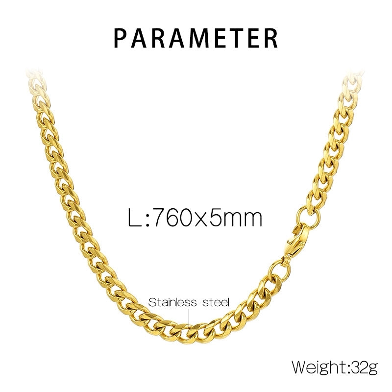 Fashion Hip Hop Stainless Steel Multi-Specification Six-Sided Grinding Men’s And Women’s Jewelry Suit