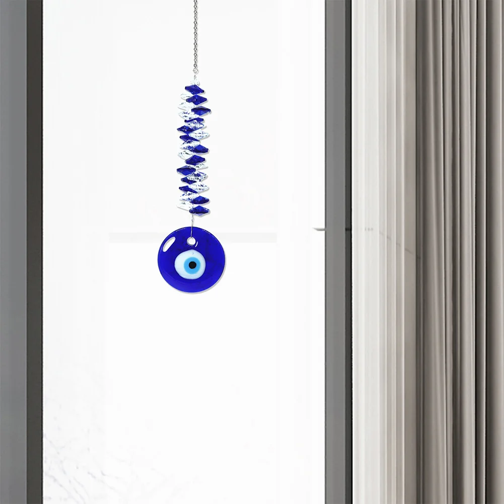 Lucky Turkish Greek Blue Eye Charm Oval Beads Pendant Car Amulet Gift (A)