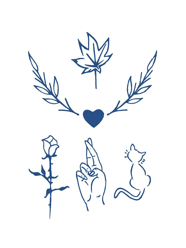 S41-89 herbal tattoo stickers juice semi-permanent non-reflective vegetation female waterproof male durable sticker simulation