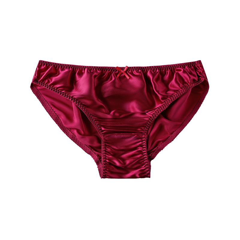Realsilklife Simple Bowtie Decoration Silk Panties 5Pack