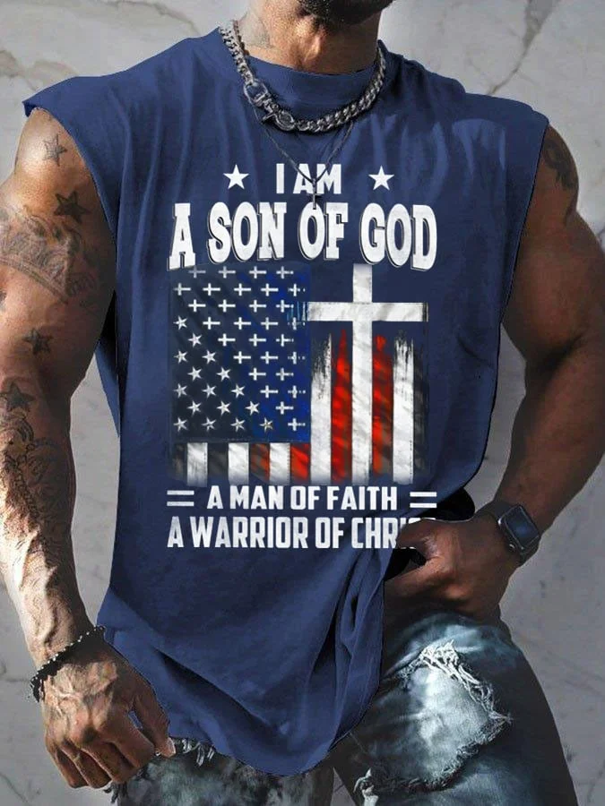 Men's I Am A Son Of God Print Tank Top