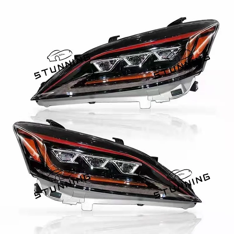 TRIPLE BEAM Plug and play upgrade 3 lens style full LED headlamp headlight for LEXUS ES ES350 2006-2011 head light head lamp assembly ASSEMBLY SET ITN Auto
