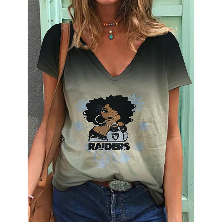 Las Vegas Raiders Lightweight Short Sleeve V-Neck T-Shirt