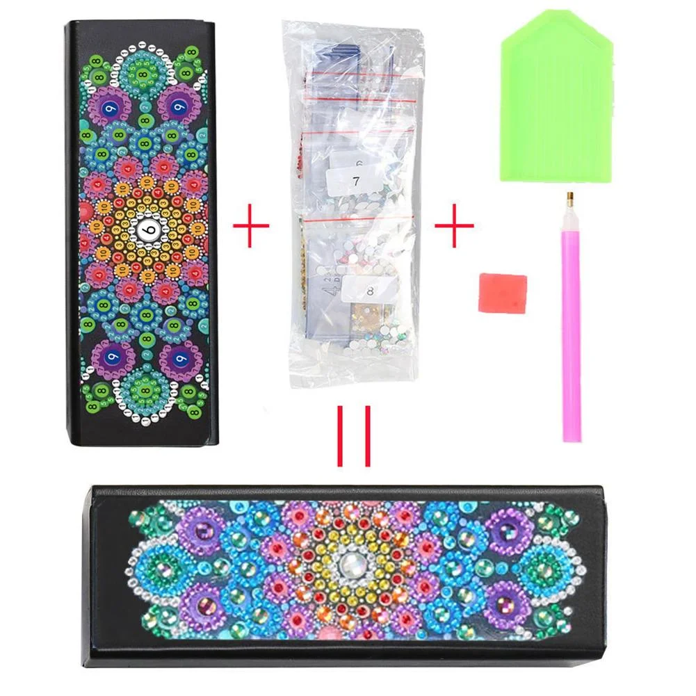 DIY Diamond Painting Leather Eye Glasses Box Travel Sunglasses Storage Case