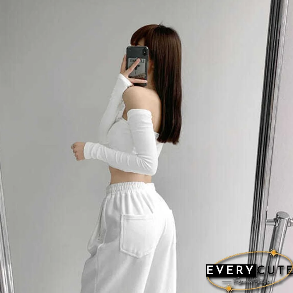 Streetwear Sexy Women Camis Tube Summer Skinny Crop Fashion Harajuku Removable Sleeve Feminine Hip Hop Hot Girls Club Party Jazz