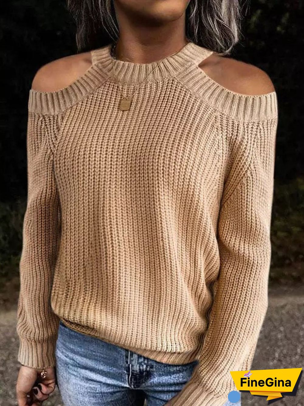 Casual Solid Color Long Sleeve Knit Sweater