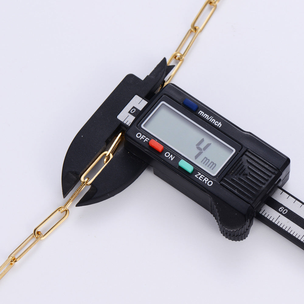 2 Pieces Unisex Women Stripe Geometric Titanium Steel PVD Plating Necklaces4