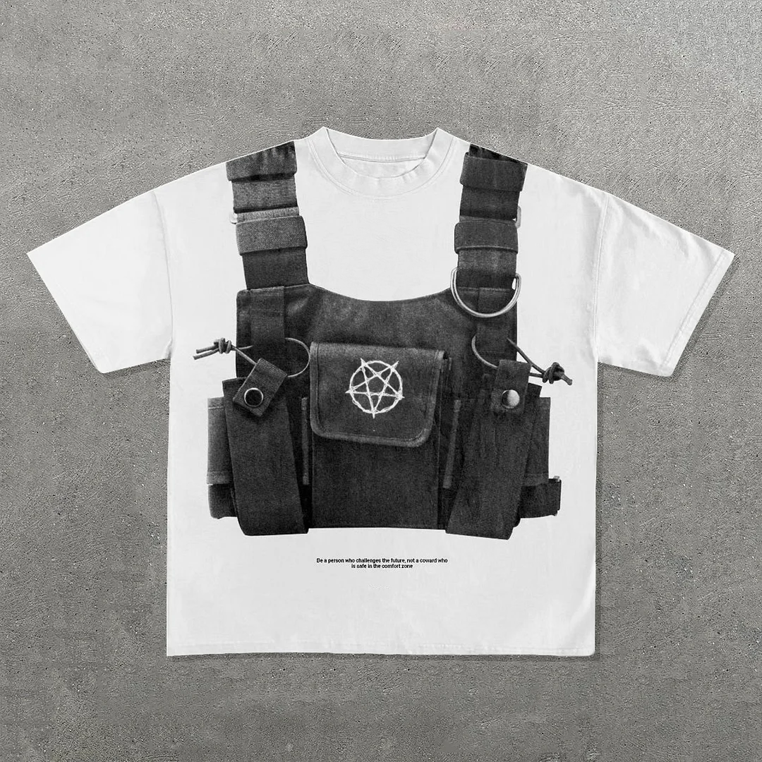 Satanic Print Short Sleeve T-shirt