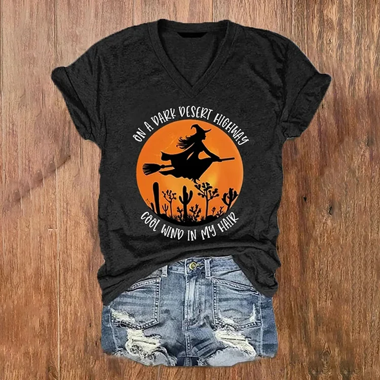 On A Dark Desert Highway Cool wind In My Hair Casual T-Shirt