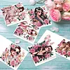 6Pcs Diamond Painting Pink Rose Lady Greeting Card Set with Envelopes for Birthdays Thanksgiving & Special Occasion