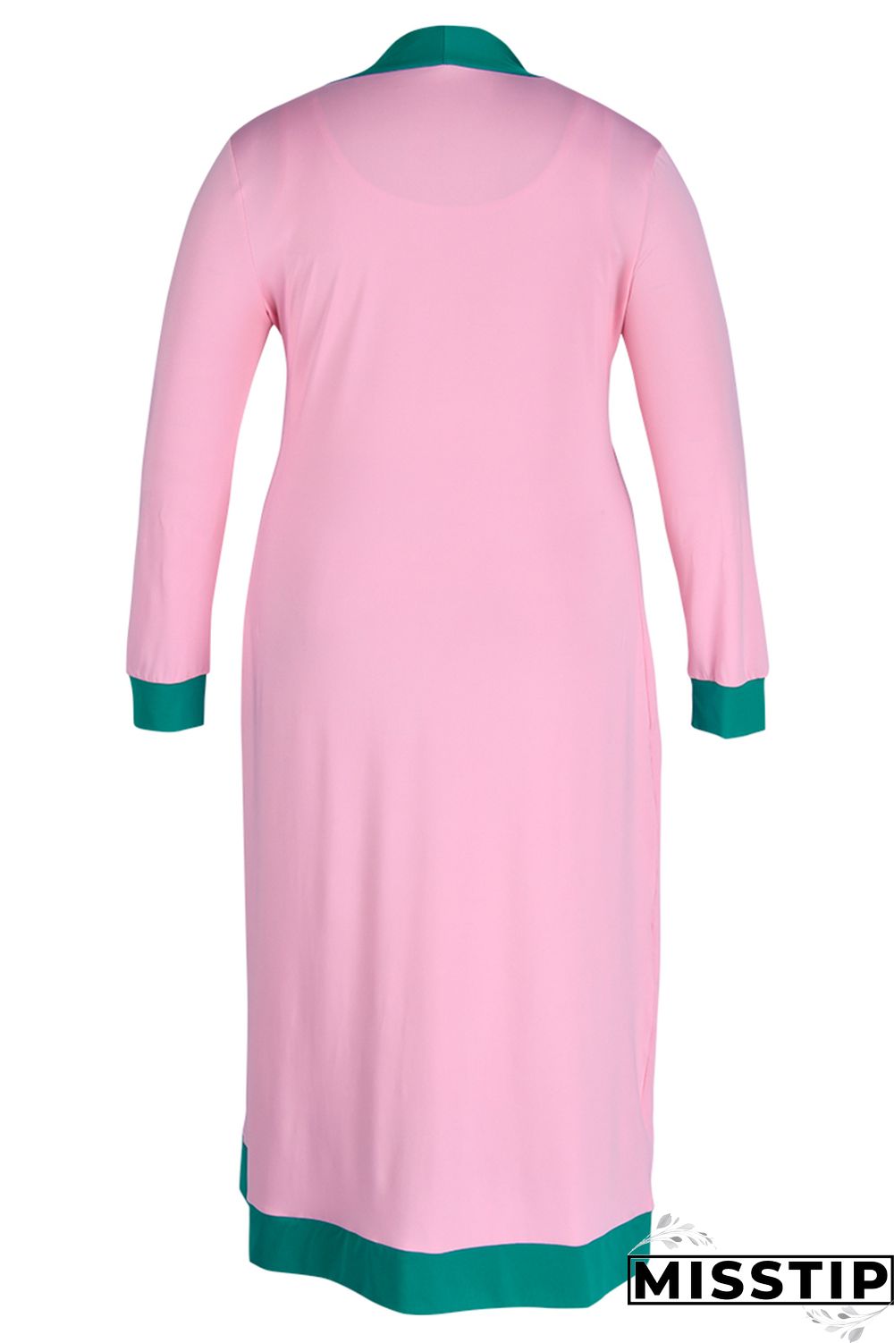 Blue Fashion Casual Solid Patchwork O Neck Plus Size Two Pieces