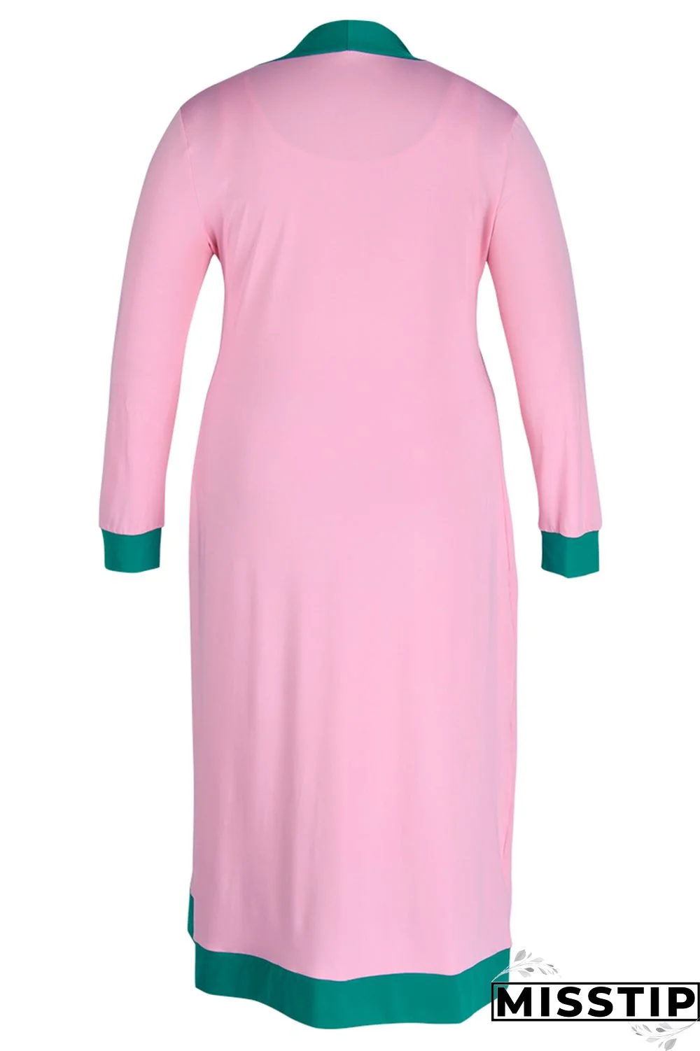 Blue Fashion Casual Solid Patchwork O Neck Plus Size Two Pieces