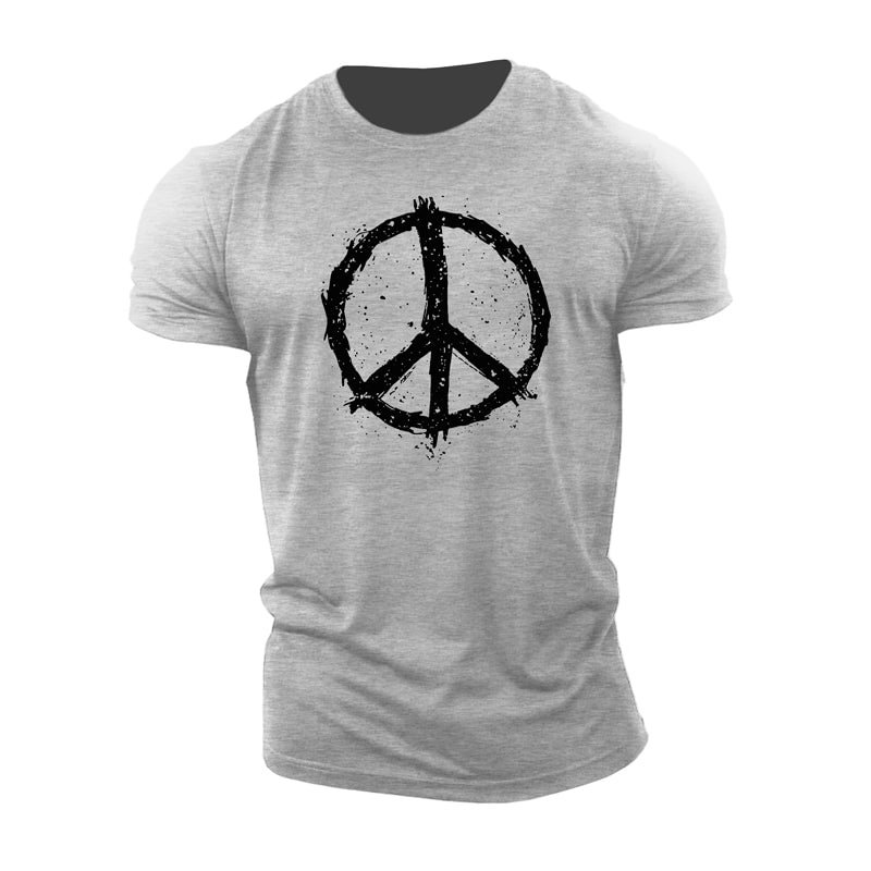 Cotton Peace Symbol Graphic T-shirts tacday