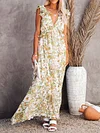 Floral-Print Ruffled Bohemia Maxi Dress