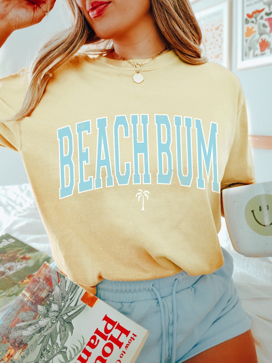 Vintage Beachbum Palm Tree Oversized T-shirt / [blueesa] /