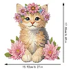 uk.everydayedeals DIY Diamond Painting Acrylic Bobble Head Decoration - Cat Pink Flower