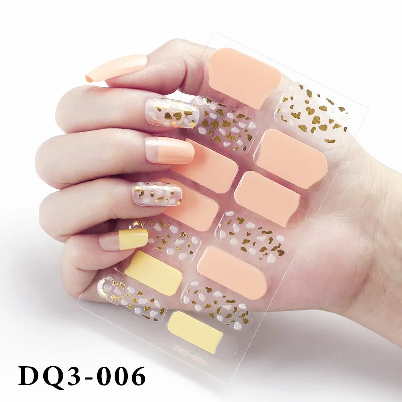 Churchf Nail Stickers Fashion Design Nail Polish Stickers Full Cover Nail Decorations for Manicure Self Adhesive Decals for Nails-Nail Inspo