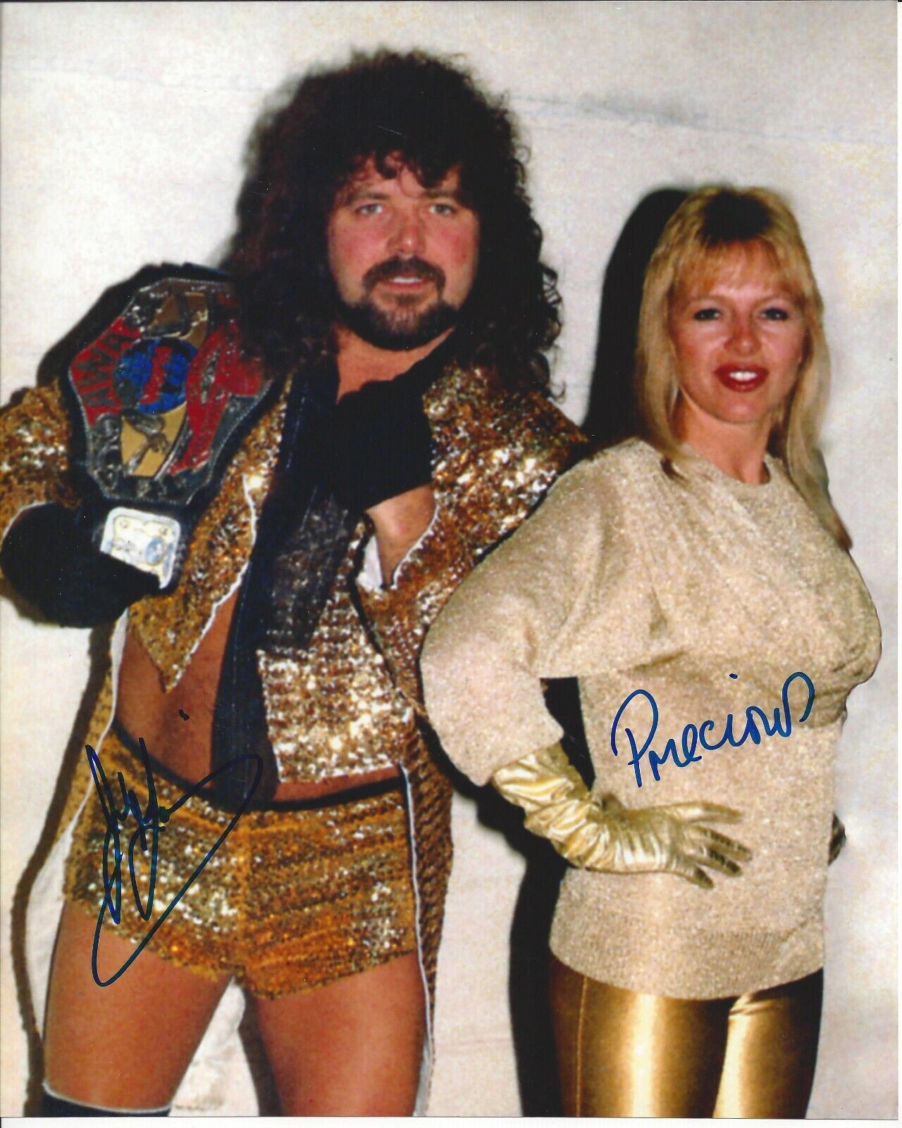 Precious and Jimmy Garvin autographed 8x10 WCCW WWE WCW#3