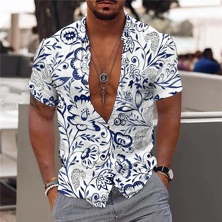 Men's Printed Outdoor Hawaiian Print Shirt