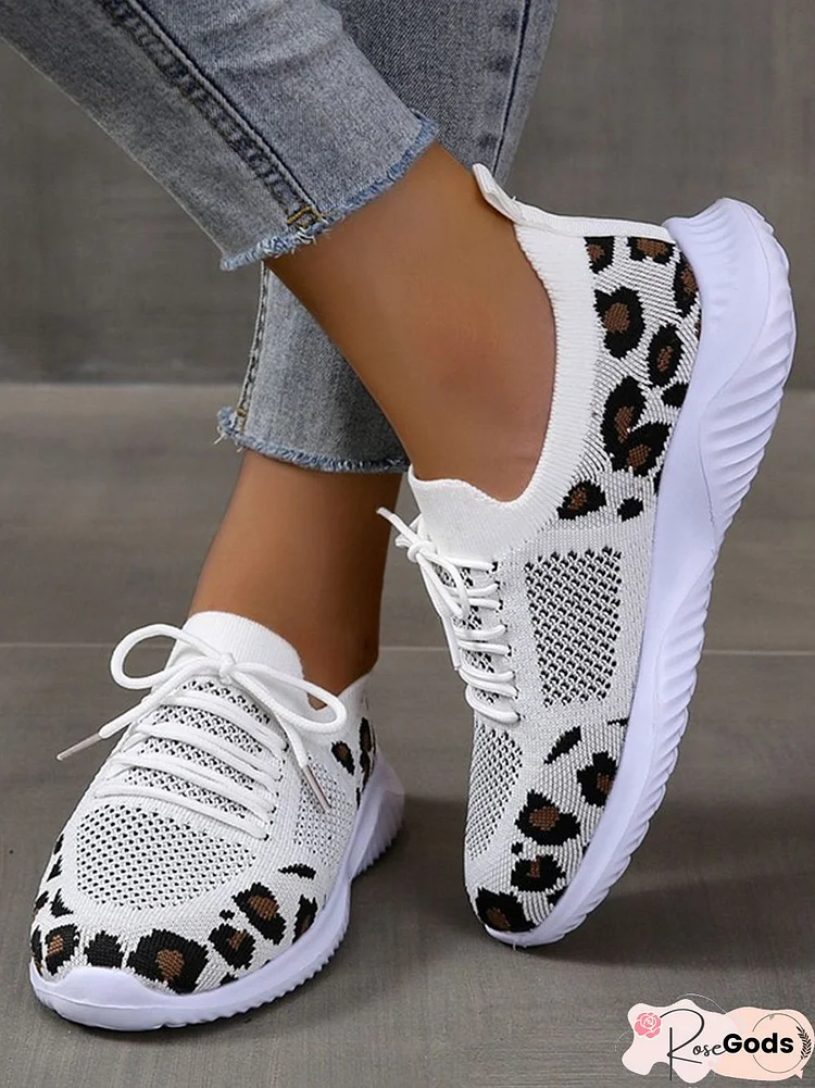 Leopard Print Breathable Sneakers