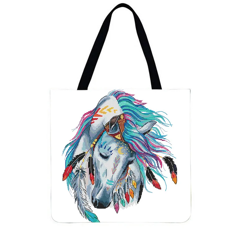 Linen Eco-friendly Tote Bag - Horse
