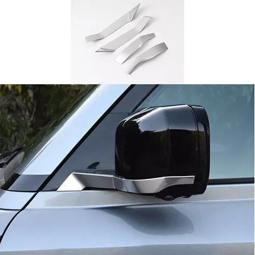 Dronehint _ԍ4x For Land Rover Defender 2020-2023 Side View Mirror Silver Steel Strip Trim (For: Land Rover) Parts