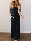 Casual Simple Straight Leg Jumpsuits