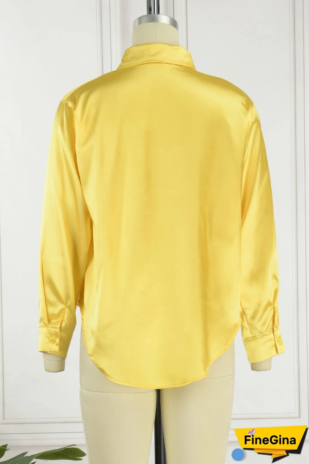 Green Casual Solid Basic Shirt Collar Tops