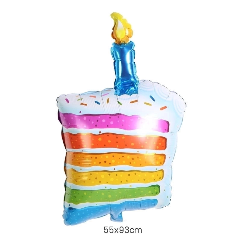 2 Pieces Birthday Cake Aluminum Film Party Balloon