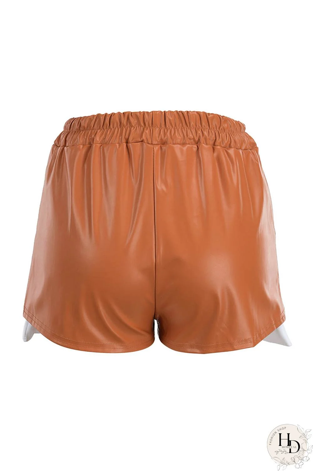 Yellow Sexy Solid Patchwork Regular High Waist Conventional Solid Color Shorts