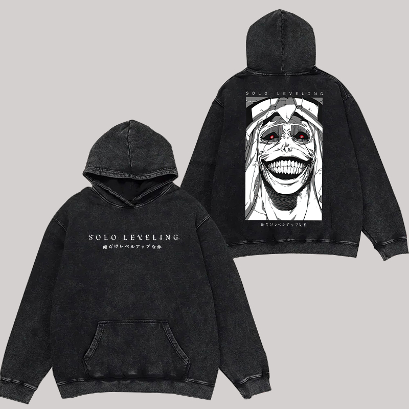 Solo Leveling Printed Unisex Washed Hoodie