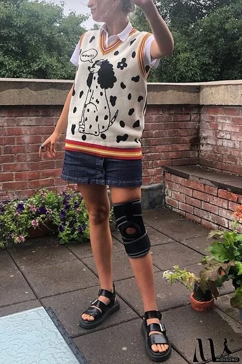 MidiSono - Dalmatian Jacquard Sweater Vest