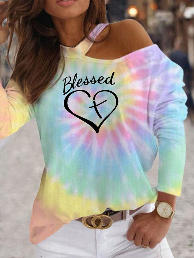 Off-The-Shoulder Tie-Dye Bless Top